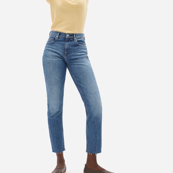 Everlane Denim - Everlane High Rise Straight Ankle Jean Medium Wash Size 25